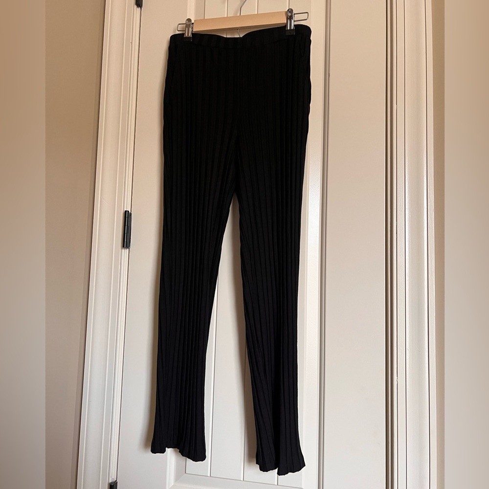 Eileen Fisher NWOT Ribbed Tencel Pants Black Size Small - Picture 2 of 9